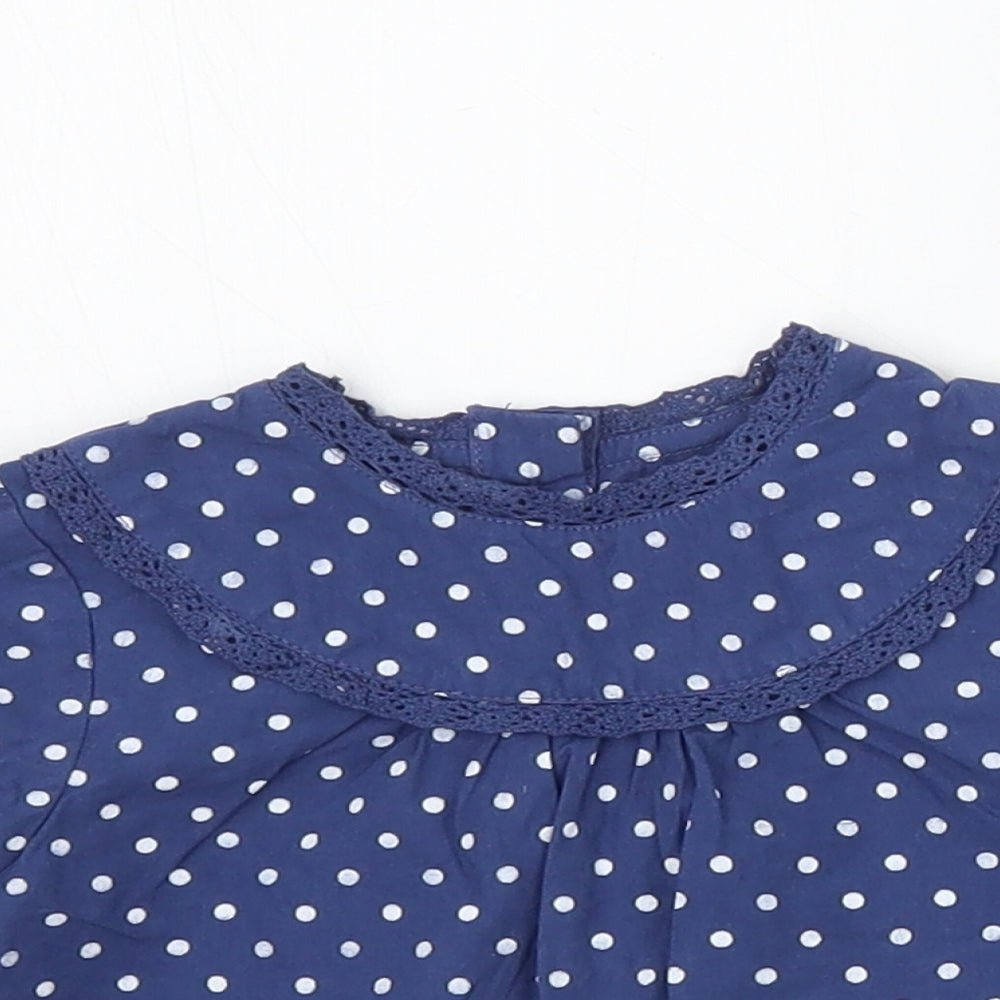 Ladybird Girls Blue Polka Dot  Basic Blouse Size 3-6 Months
