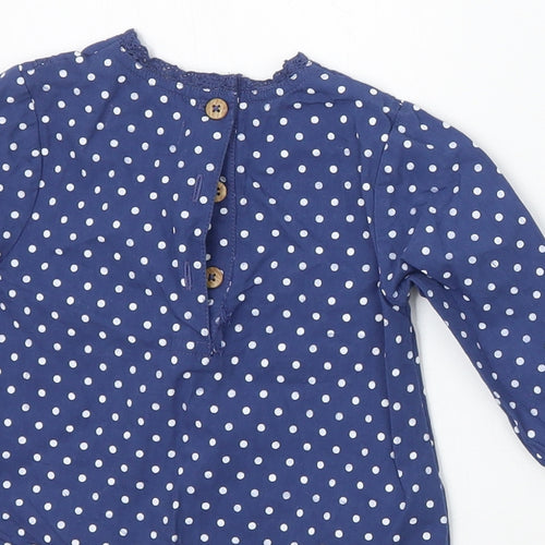 Ladybird Girls Blue Polka Dot  Basic Blouse Size 3-6 Months