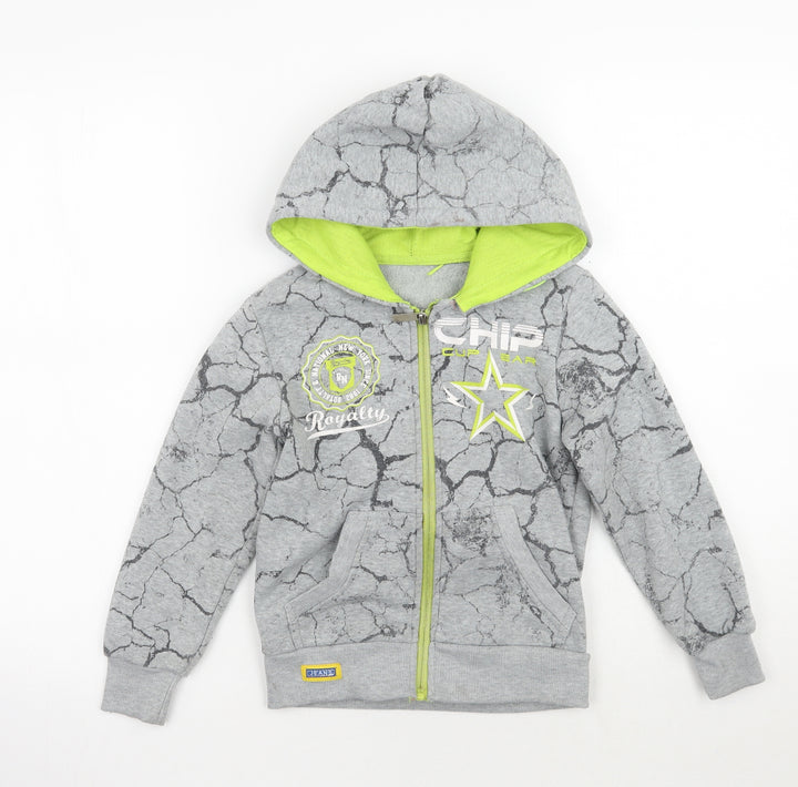 Chika chika Girls Grey Geometric Jacket Coat Size 6 Years