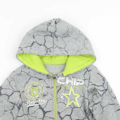 Chika chika Girls Grey Geometric  Jacket Coat Size 6 Years