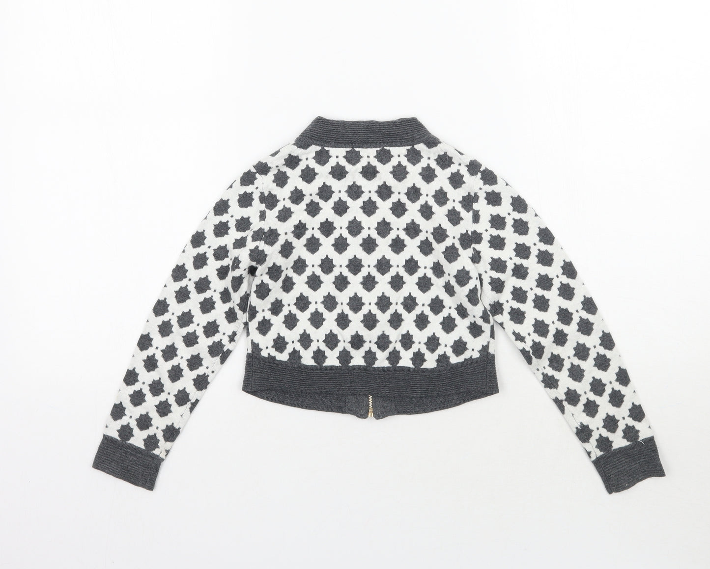 Trish Scully Child Girls White Geometric  Jacket Coatigan Size 4 Years