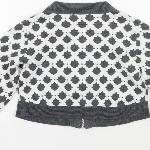Trish Scully Child Girls White Geometric  Jacket Coatigan Size 4 Years