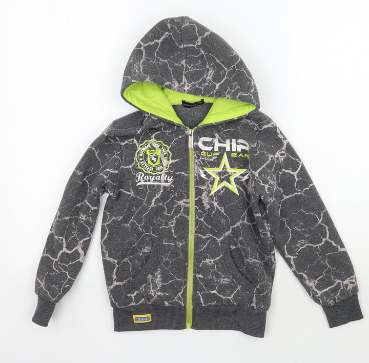 Chika chika Boys Grey Geometric Jacket Coat Size 8 Years