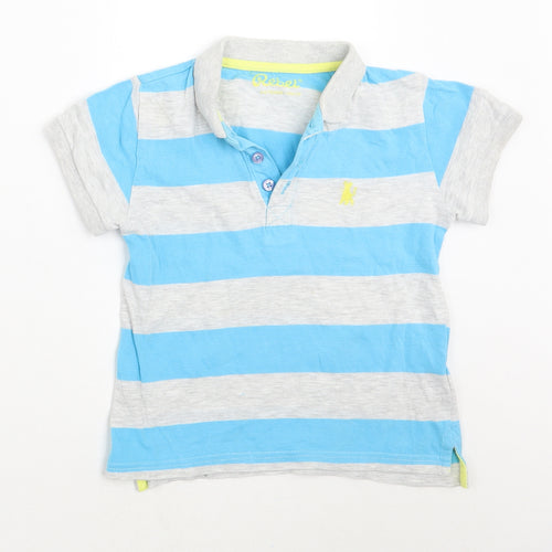 Primark Boys Blue Striped  Pullover Polo Size 4-5 Years