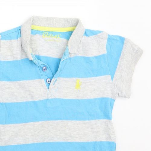 Primark Boys Blue Striped  Pullover Polo Size 4-5 Years