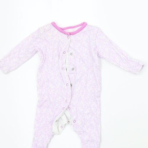 TU Girls Purple Floral  Babygrow One-Piece Size 0-3 Months