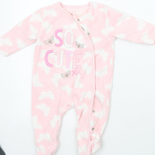 George Girls Pink Geometric  Babygrow One-Piece Size 0-3 Months