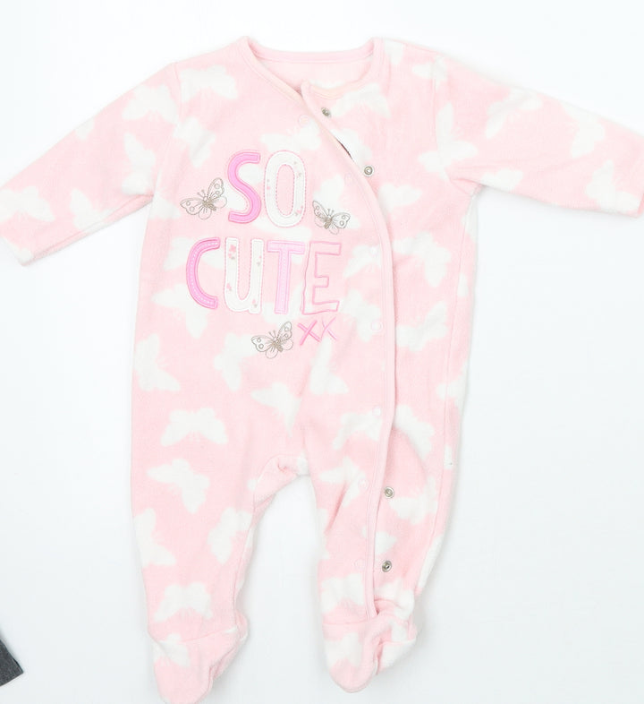 George Girls Pink Geometric Babygrow One-Piece Size 0-3 Months