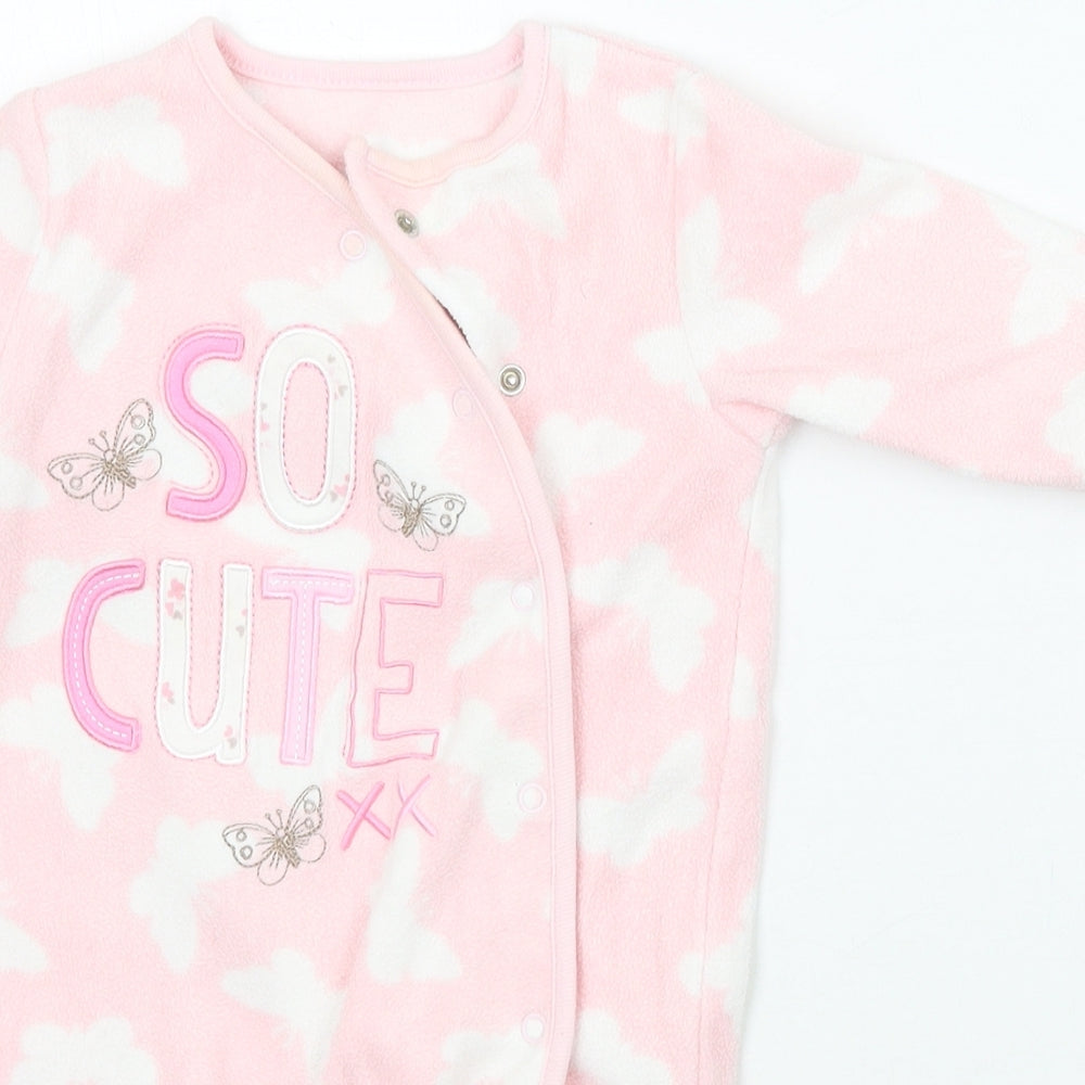 George Girls Pink Geometric  Babygrow One-Piece Size 0-3 Months