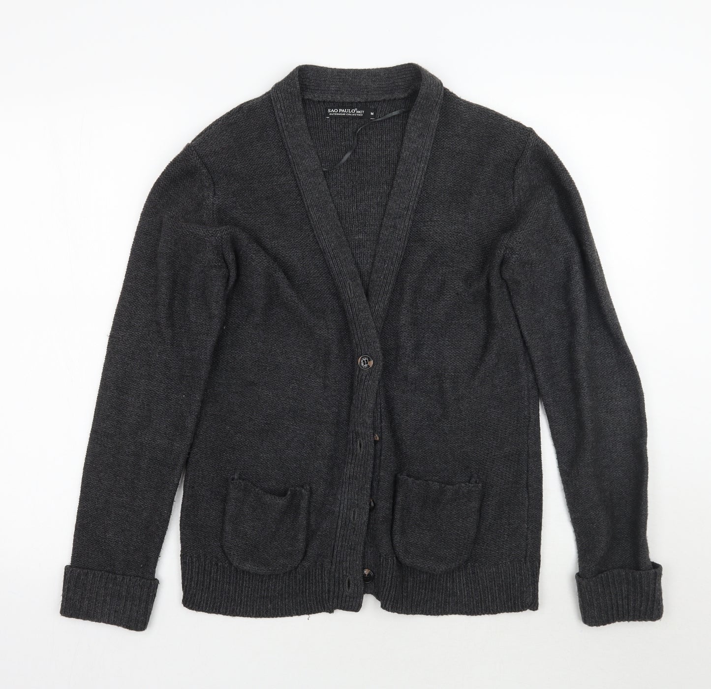Sao Paulo Womens Grey   Cardigan Jumper Size M
