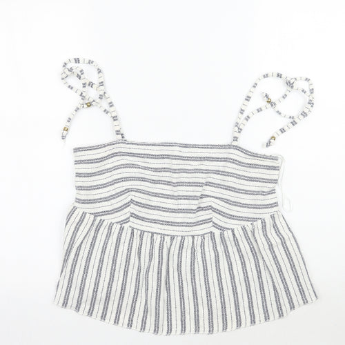 falmer heritage Womens White Striped  Basic Tank Size 10