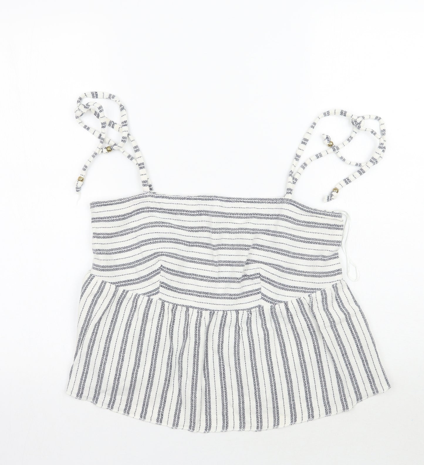 falmer heritage Womens White Striped  Basic Tank Size 10