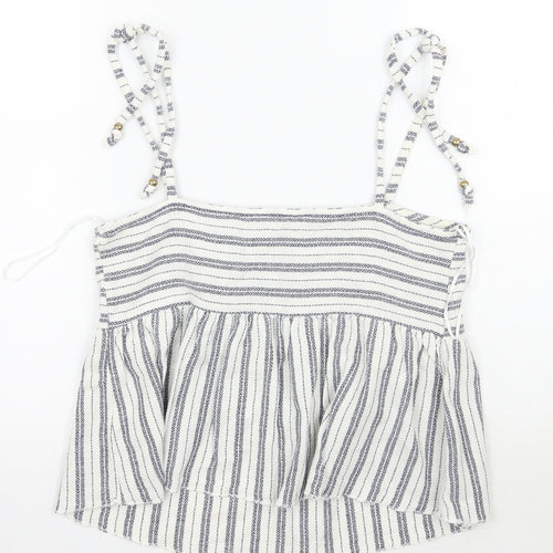 falmer heritage Womens White Striped  Basic Tank Size 10