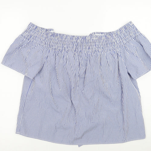 Dorothy Perkins Womens Blue Striped  Basic Blouse Size 12