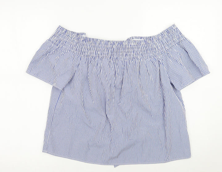 Dorothy Perkins Womens Blue Striped  Basic Blouse Size 12