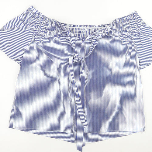 Dorothy Perkins Womens Blue Striped  Basic Blouse Size 12