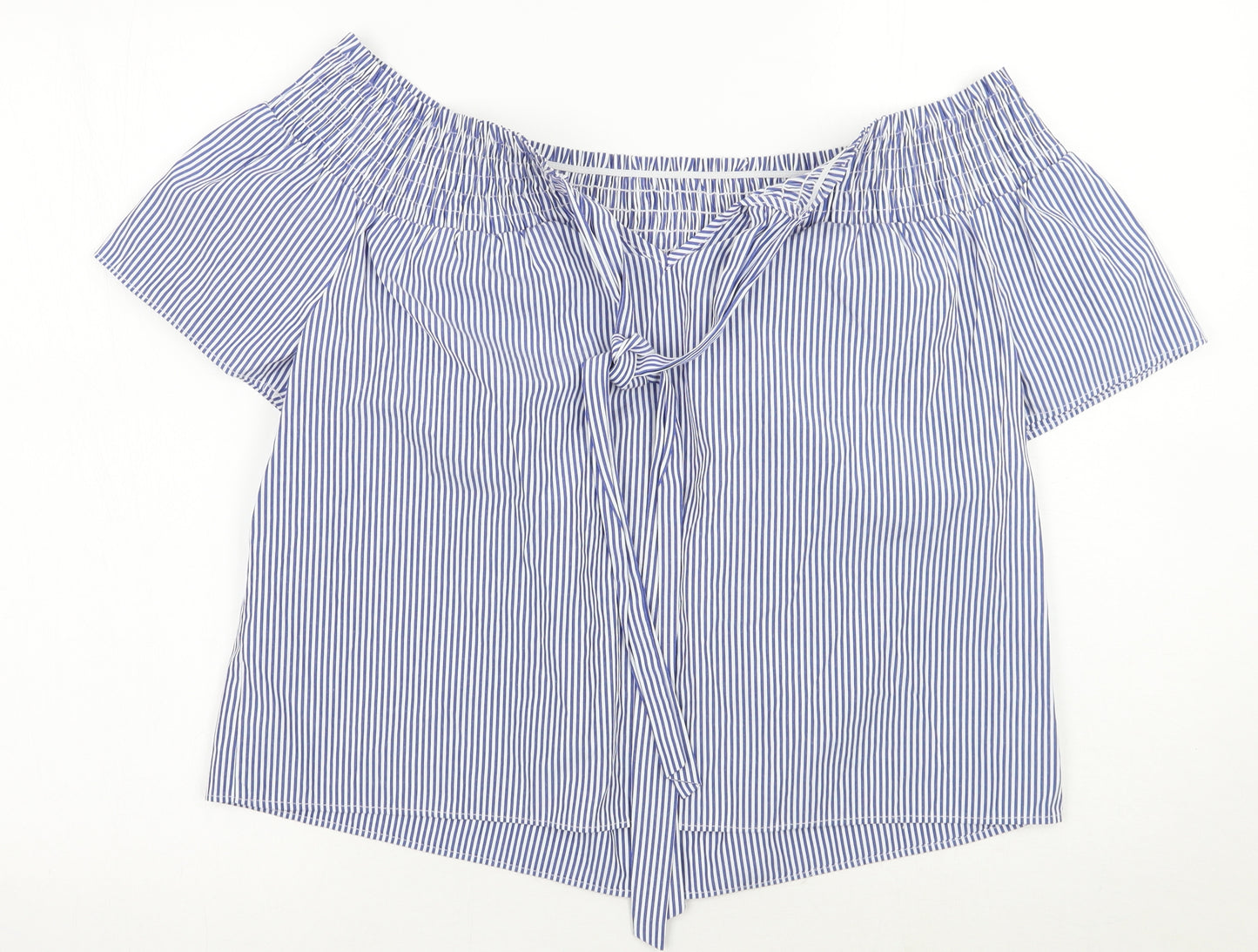 Dorothy Perkins Womens Blue Striped  Basic Blouse Size 12