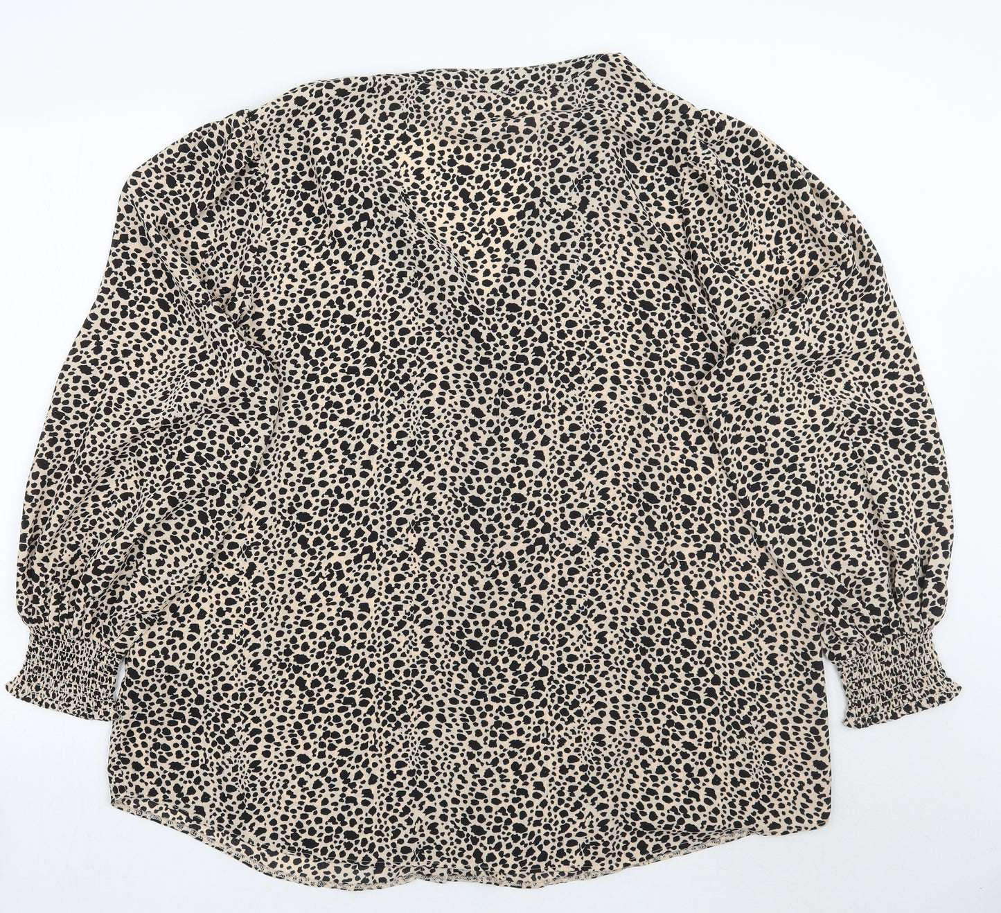 Newlook Womens Beige Animal Print  Basic Button-Up Size 20