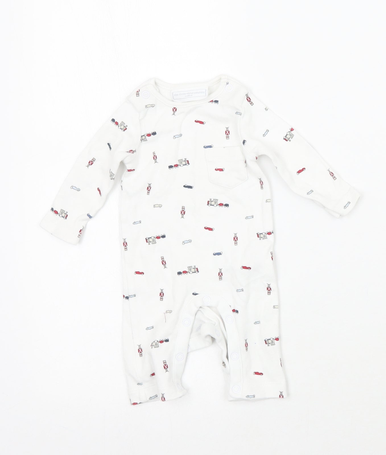 The little white company Baby White Fair Isle  Babygrow One-Piece Size Newborn