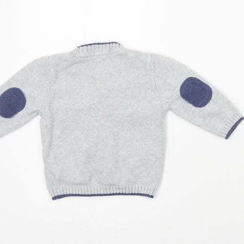 F&F Boys Grey   Cardigan Jumper Size 3-6 Months