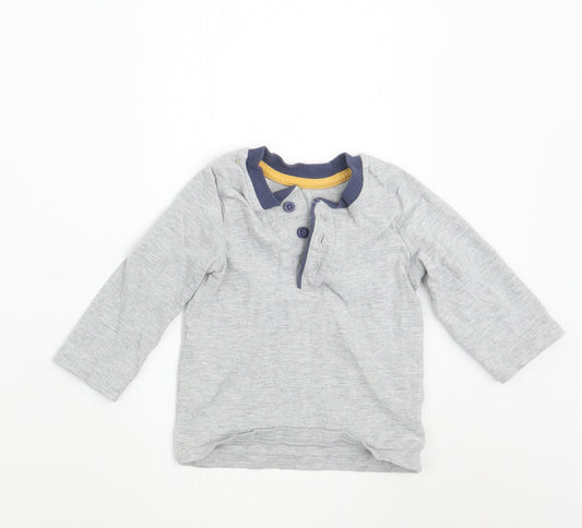 Front view of George boys’ grey basic t-shirt, size 6-9, months