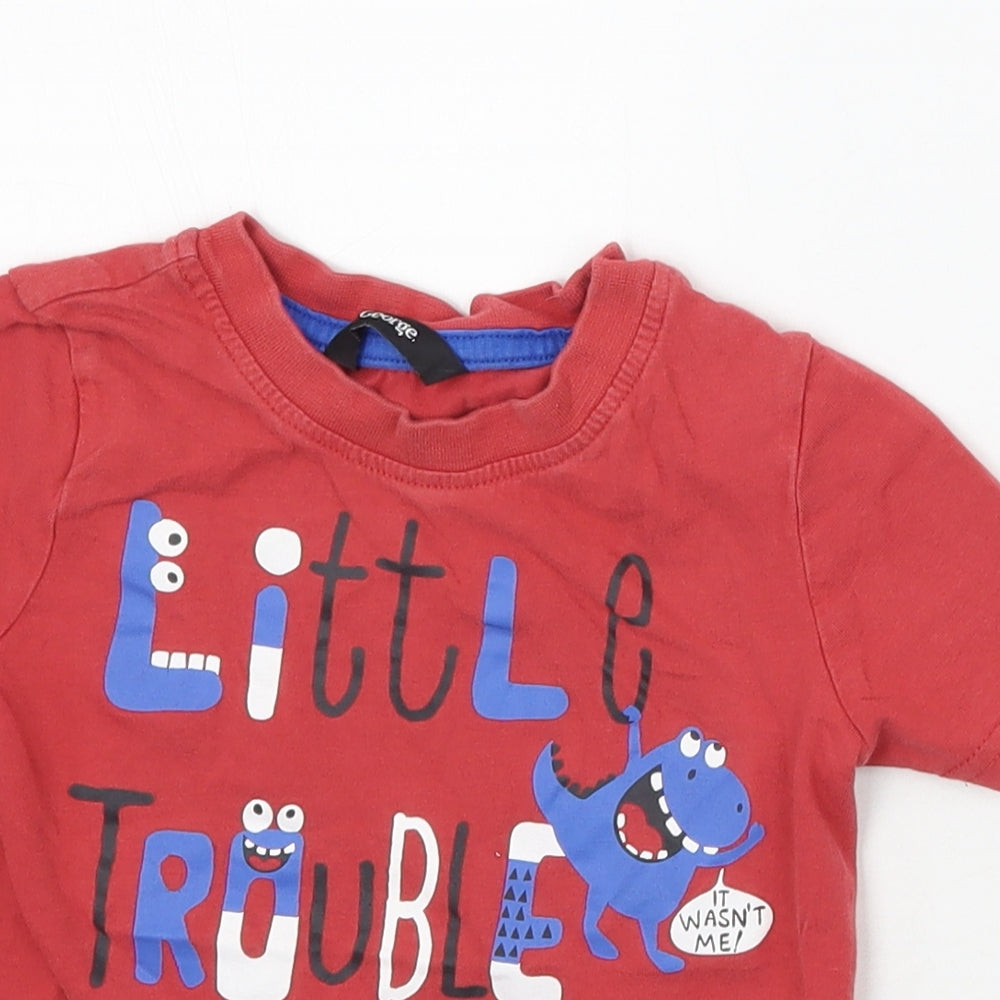 George Boys Red   Basic T-Shirt Size 2 Years