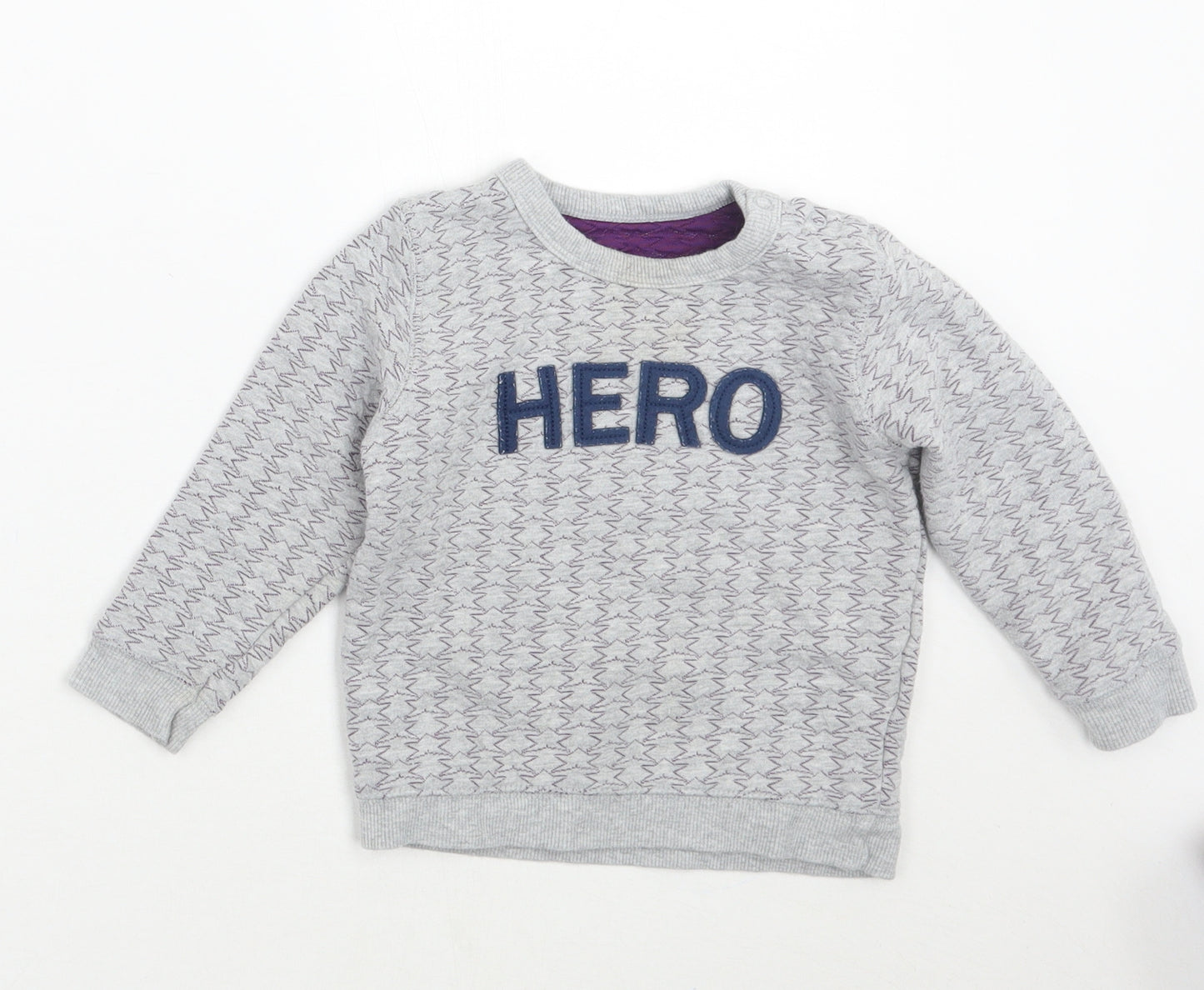 Matalan Baby Grey Geometric  Pullover Jumper Size 18-24 Months