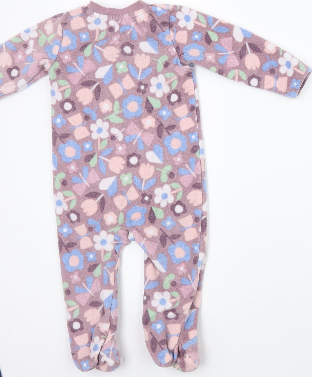 Nutmeg Girls Purple Floral  Babygrow One-Piece Size 9-12 Months
