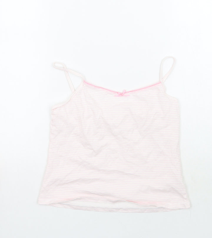 George Girls White Striped  Basic Tank Size 5-6 Years