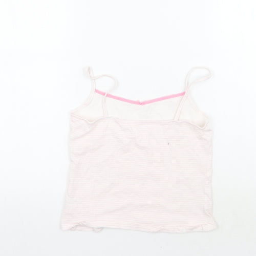 George Girls White Striped  Basic T-Shirt Size 10-11 Years