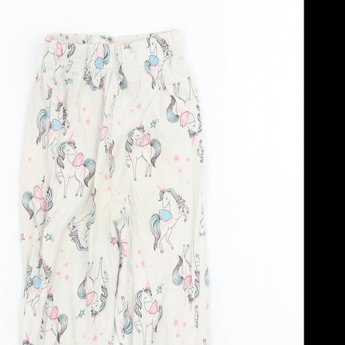 Matalan Girls White Geometric   Pyjama Pants Size 3-4 Years