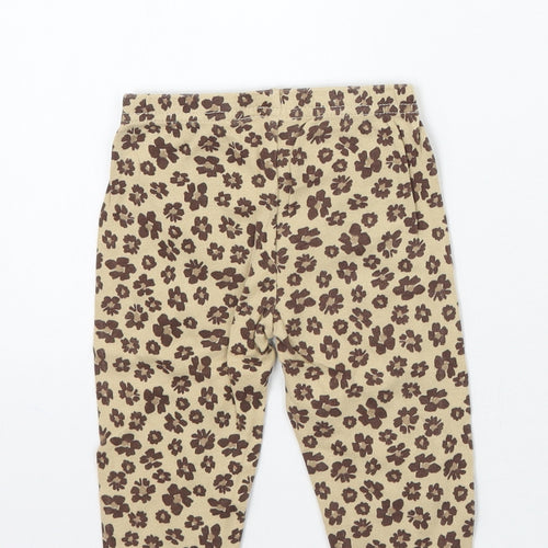 Carters Girls Brown Animal Print  Capri Leggings Size 6-9 Months