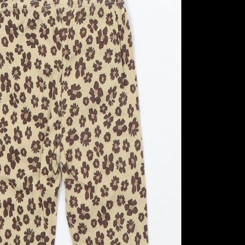 Carters Girls Brown Animal Print  Capri Leggings Size 6-9 Months