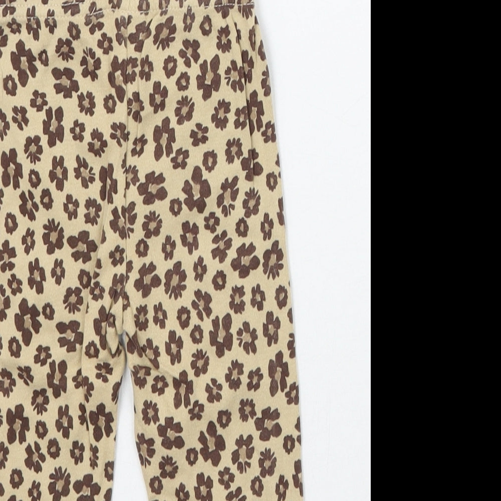Carters Girls Brown Animal Print  Capri Leggings Size 6-9 Months