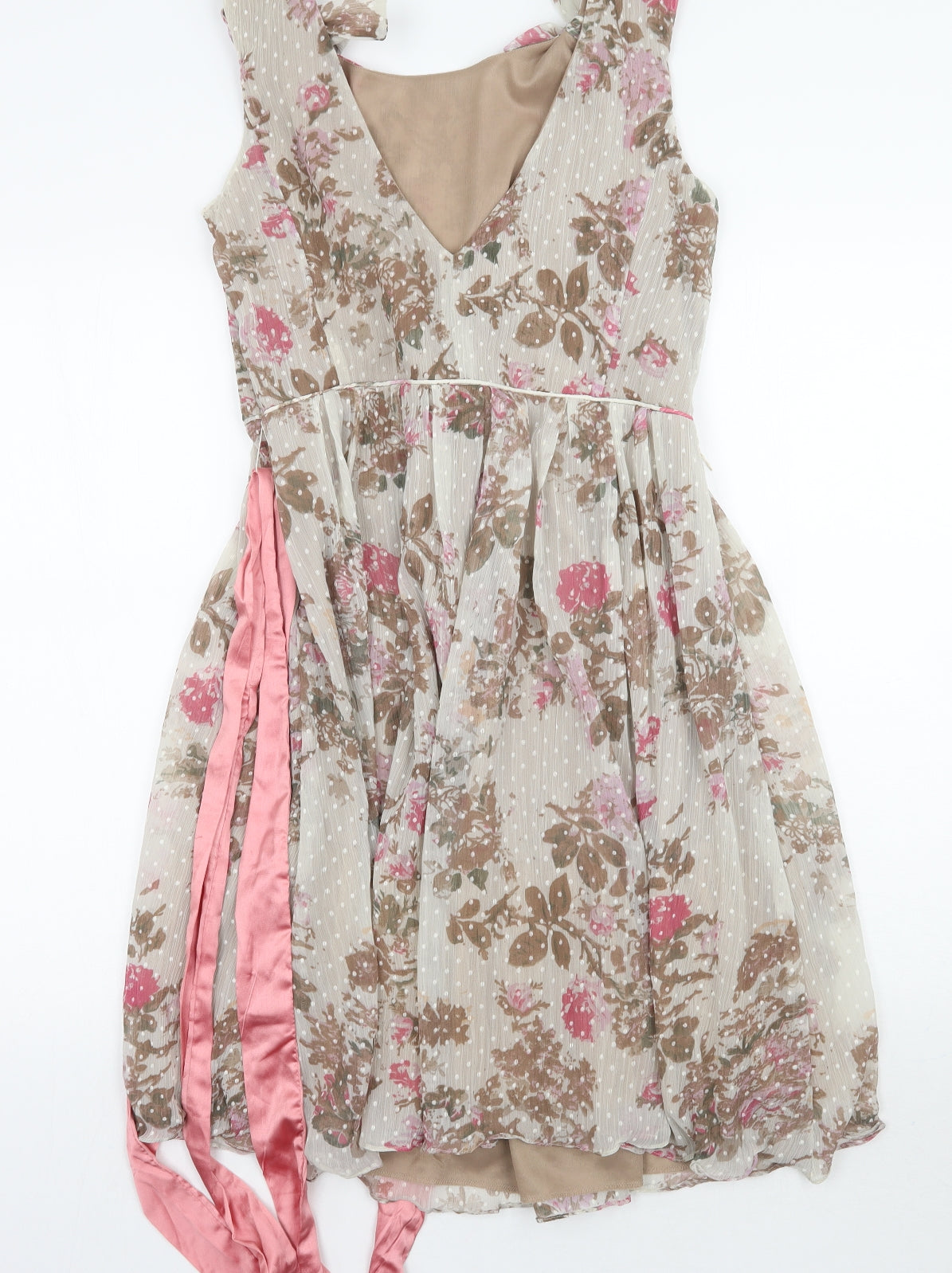 TFNC Womens Beige Floral  A-Line  Size 2