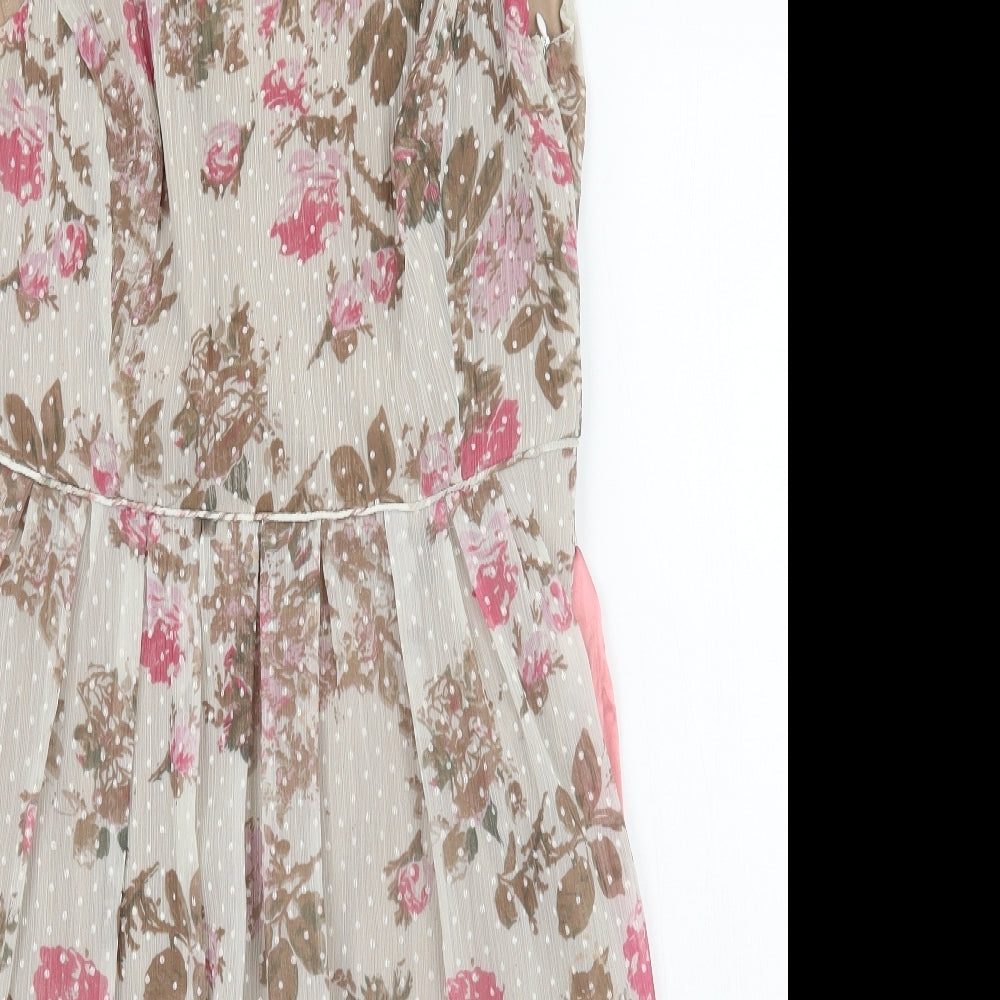 TFNC Womens Beige Floral  A-Line  Size 2