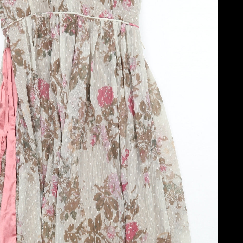 TFNC Womens Beige Floral  A-Line  Size 2
