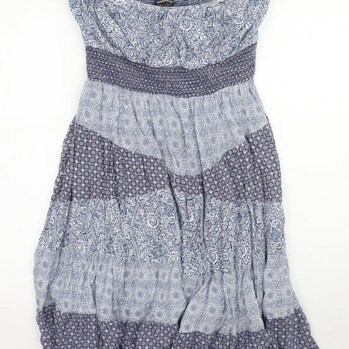 Warehouse Womens Blue Floral  A-Line  Size 14
