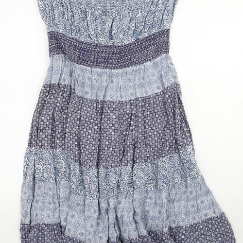 Warehouse Womens Blue Floral  A-Line  Size 14