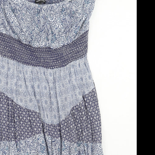 Warehouse Womens Blue Floral  A-Line  Size 14