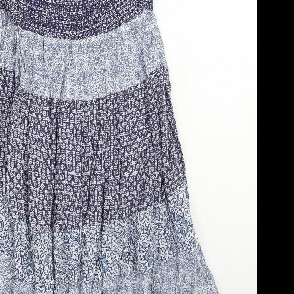 Warehouse Womens Blue Floral  A-Line  Size 14