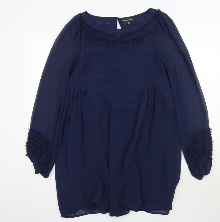 Warehouse Womens Blue A-Line Size 12