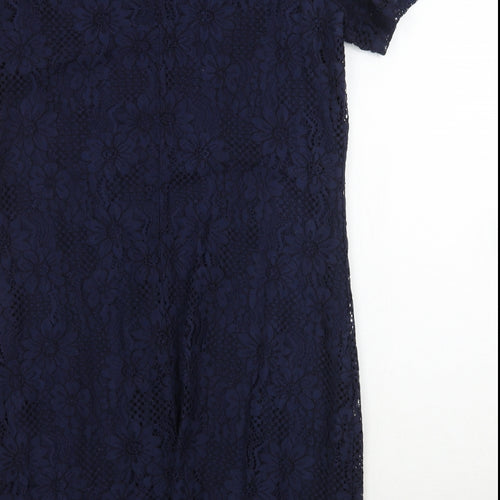 Dorothy Perkins Womens Blue Floral  A-Line  Size 14
