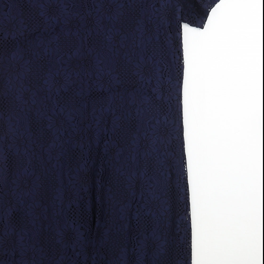 Dorothy Perkins Womens Blue Floral  A-Line  Size 14