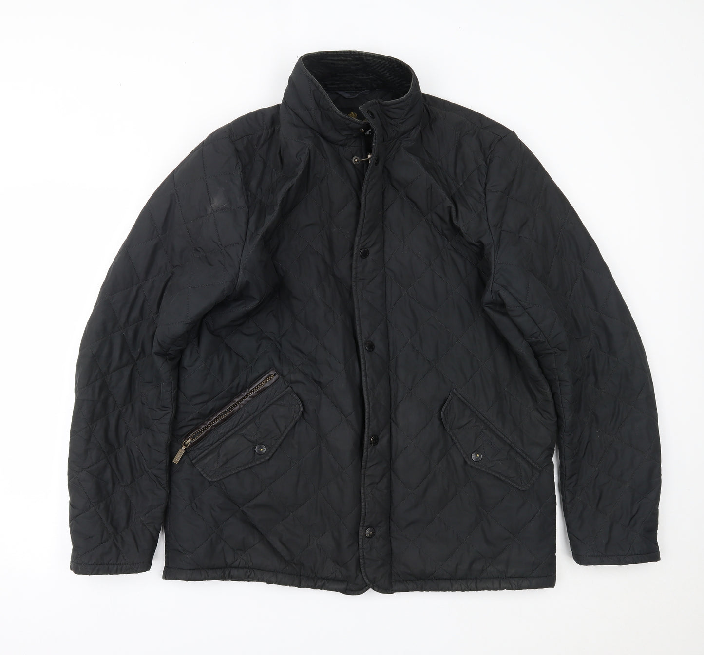 Barbour Mens Black   Overcoat Coat Size L