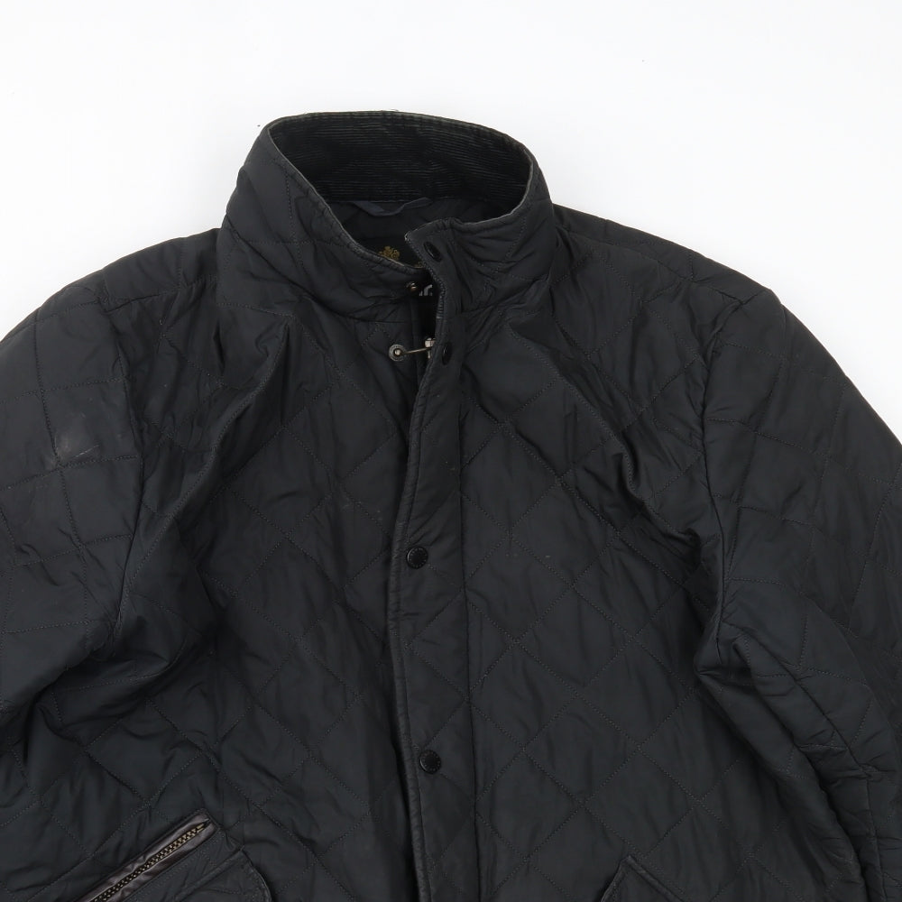 Barbour Mens Black   Overcoat Coat Size L