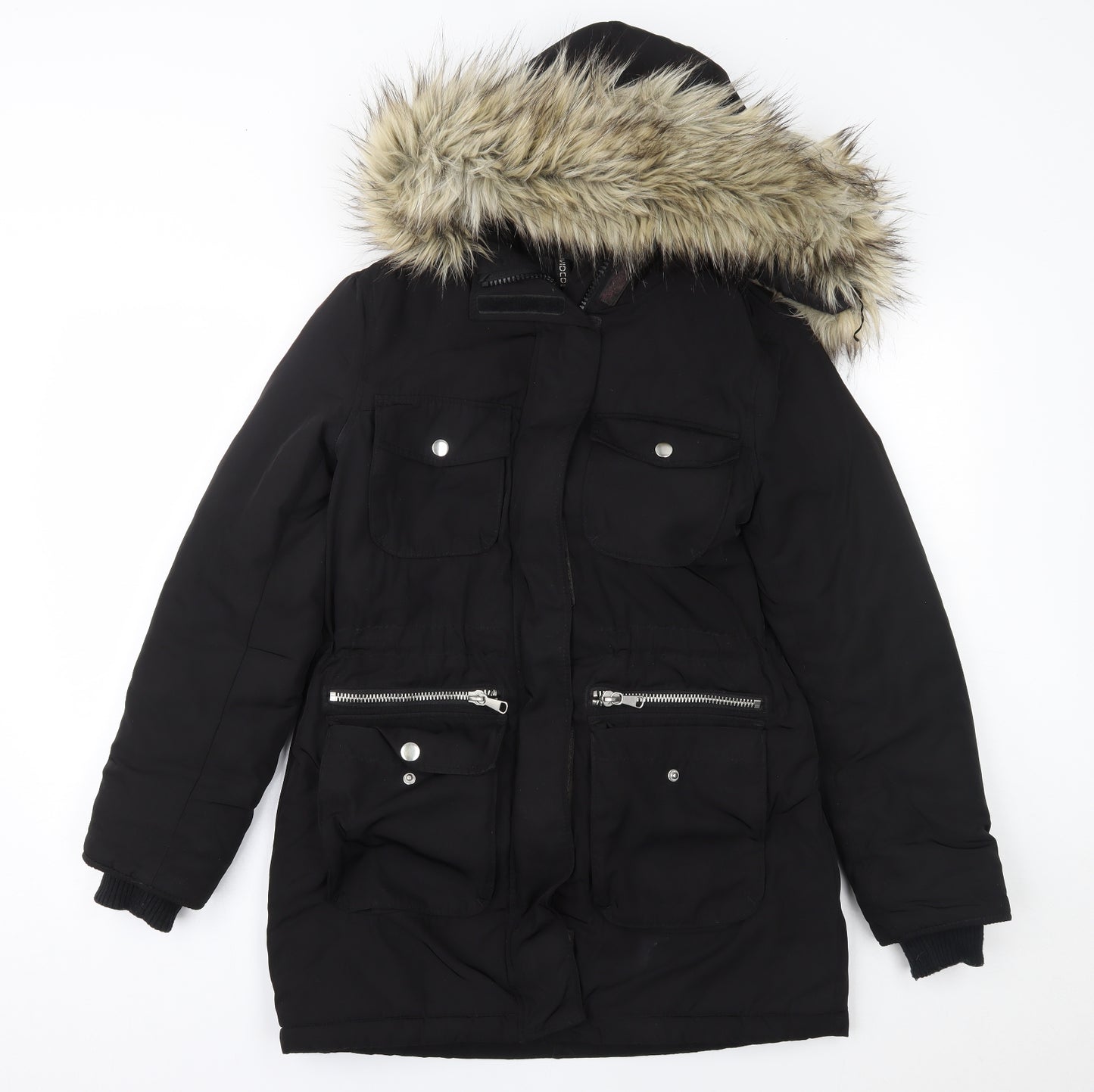 H&M Womens Black   Parka Coat Size XS