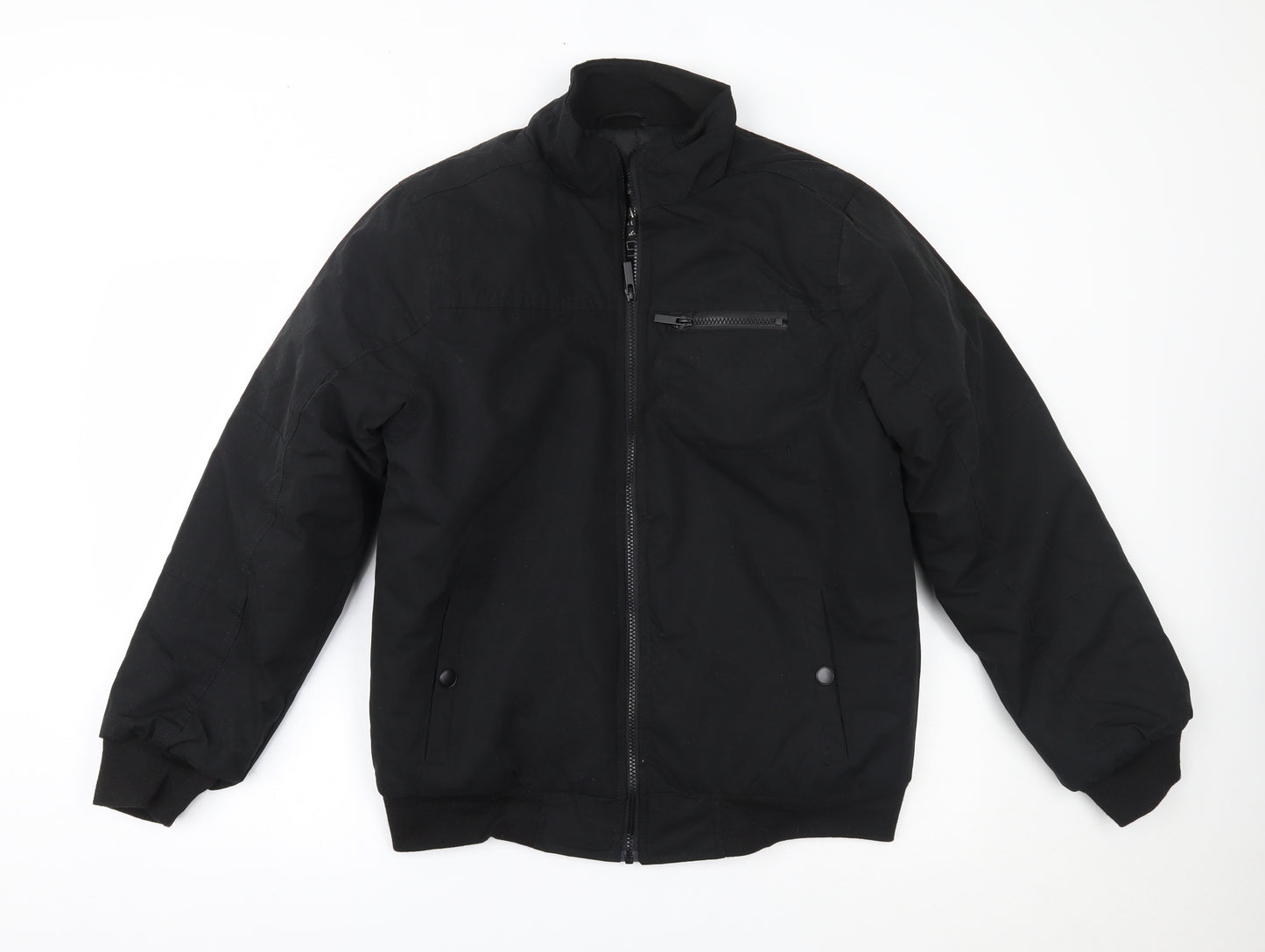 Peacocks Mens Black   Overcoat Coat Size S