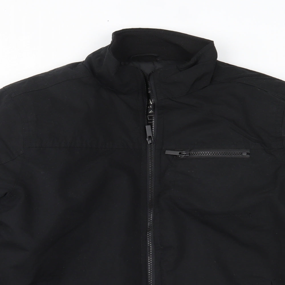 Peacocks Mens Black   Overcoat Coat Size S