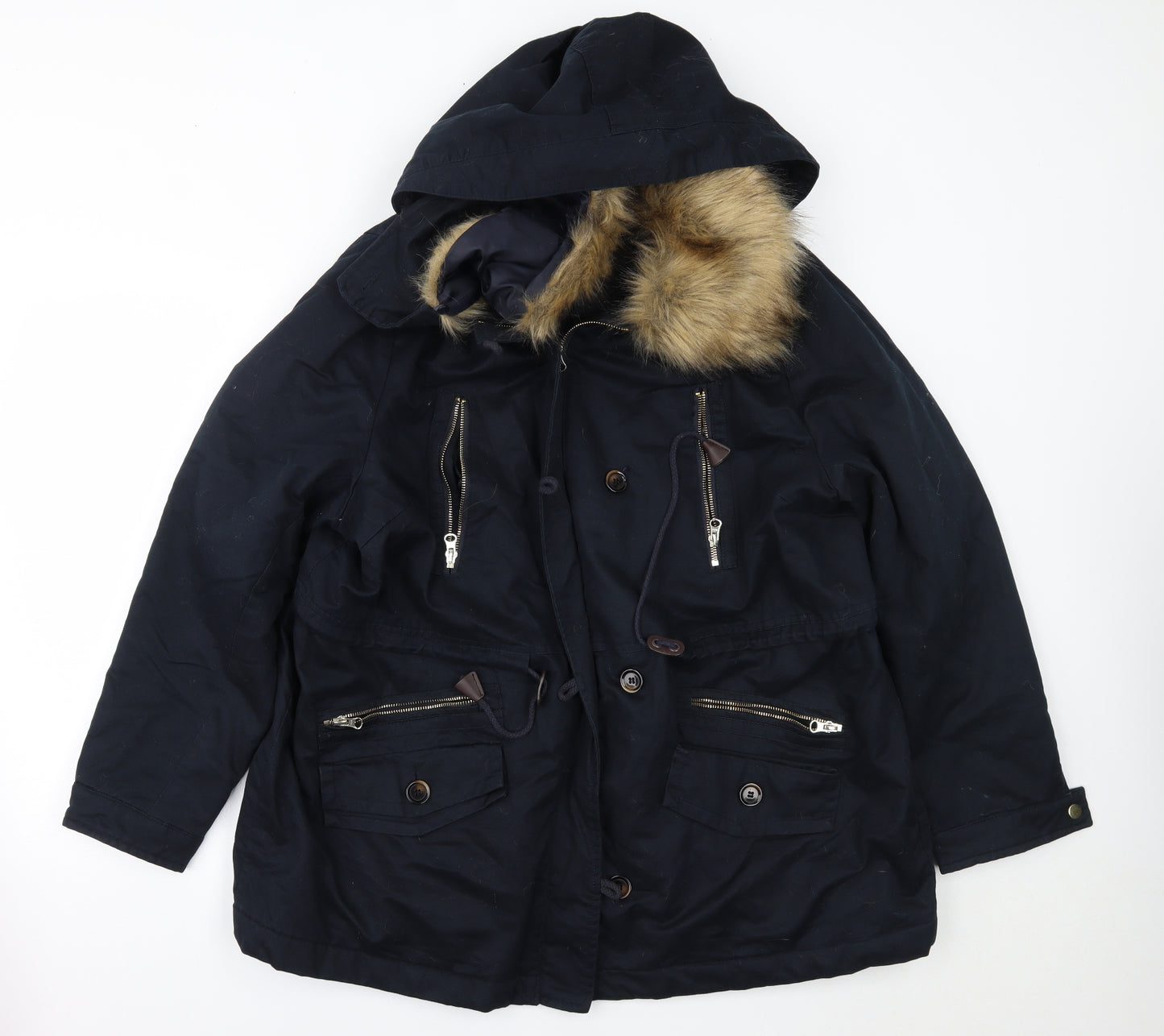 South Womens Blue   Parka Coat Size 22